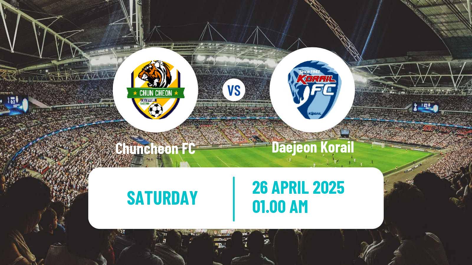 Soccer South Korean K3 League Chuncheon - Daejeon Korail