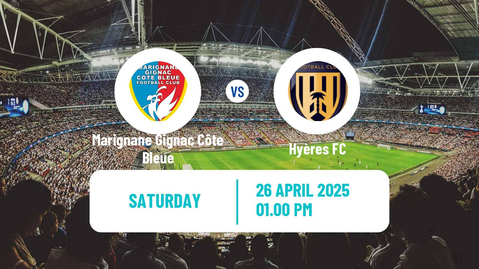 Football French National 2 - Group A Marignane Gignac Côte Bleue - Hyères