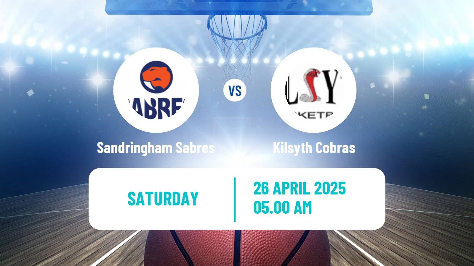 Basketball Australian NBL1 South Sandringham Sabres - Kilsyth Cobras