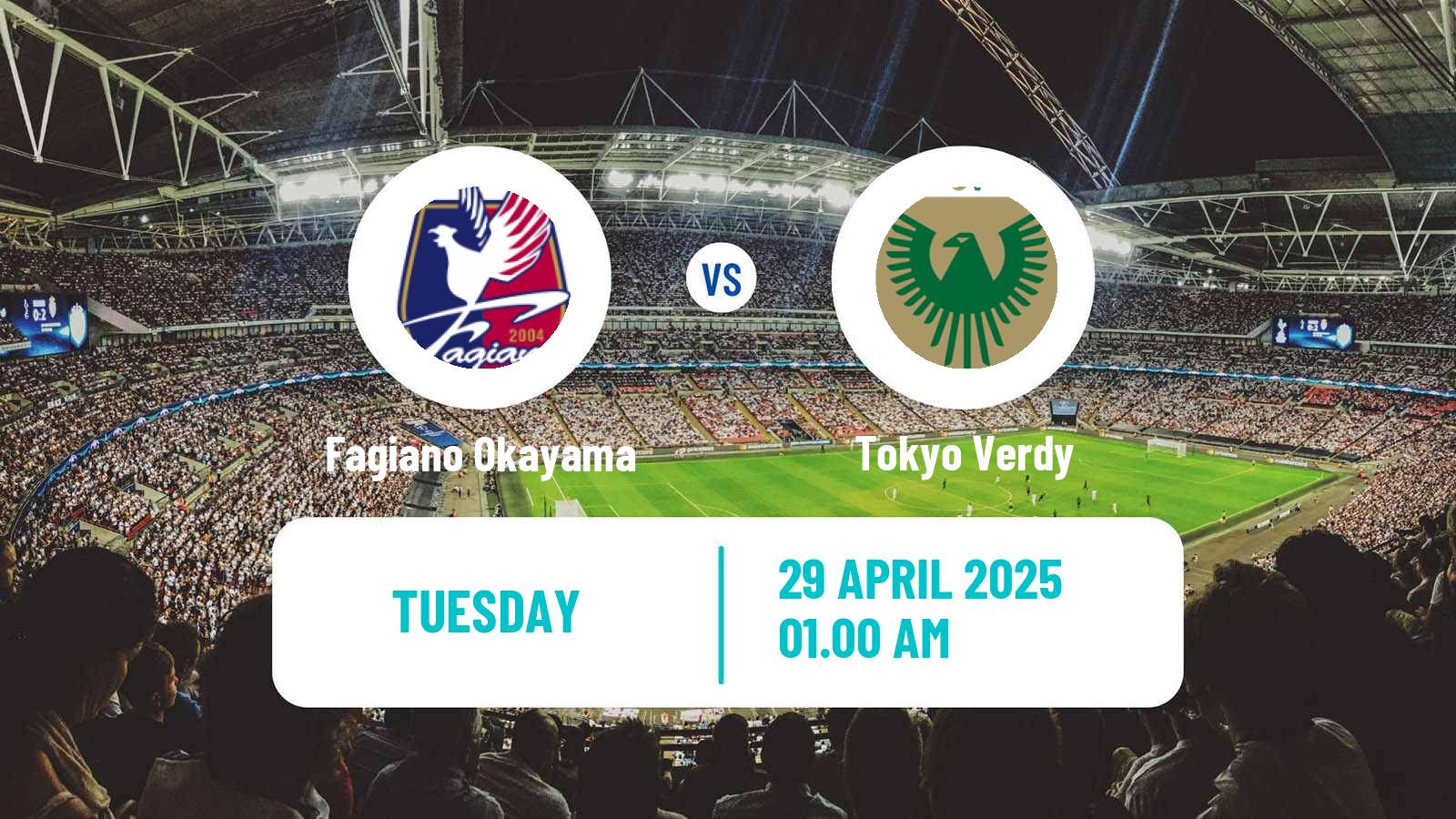 Soccer Japan J1 League Fagiano Okayama - Tokyo Verdy
