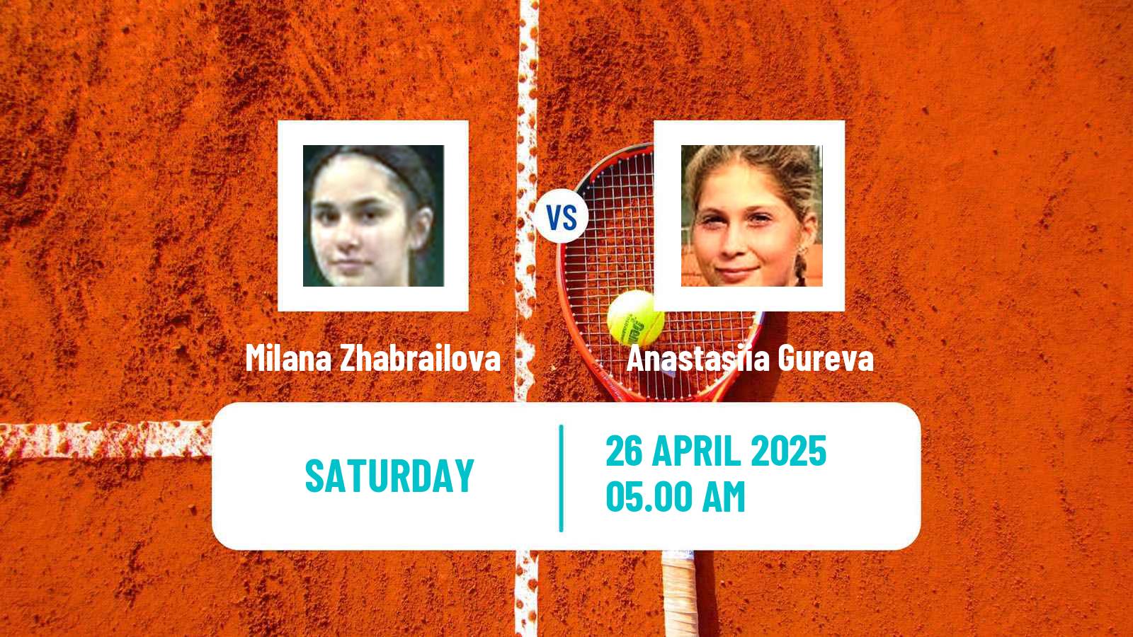 Tennis ITF W15 Monastir 16 Women Milana Zhabrailova - Anastasiia Gureva