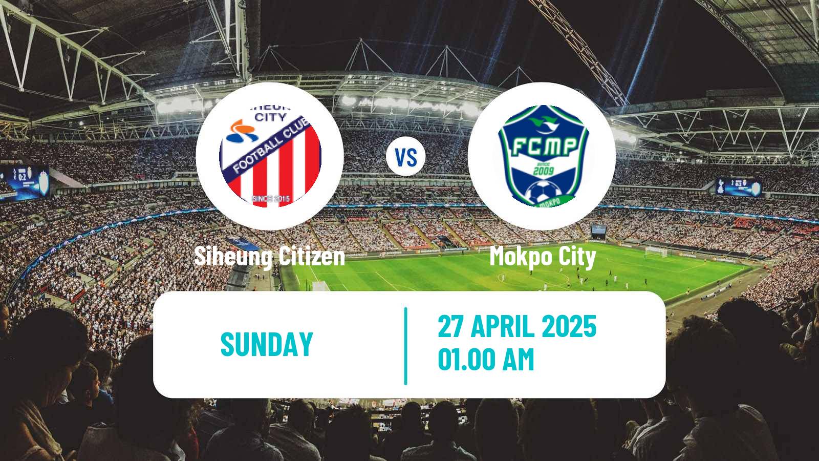 Soccer South Korean K3 League Siheung Citizen - Mokpo City