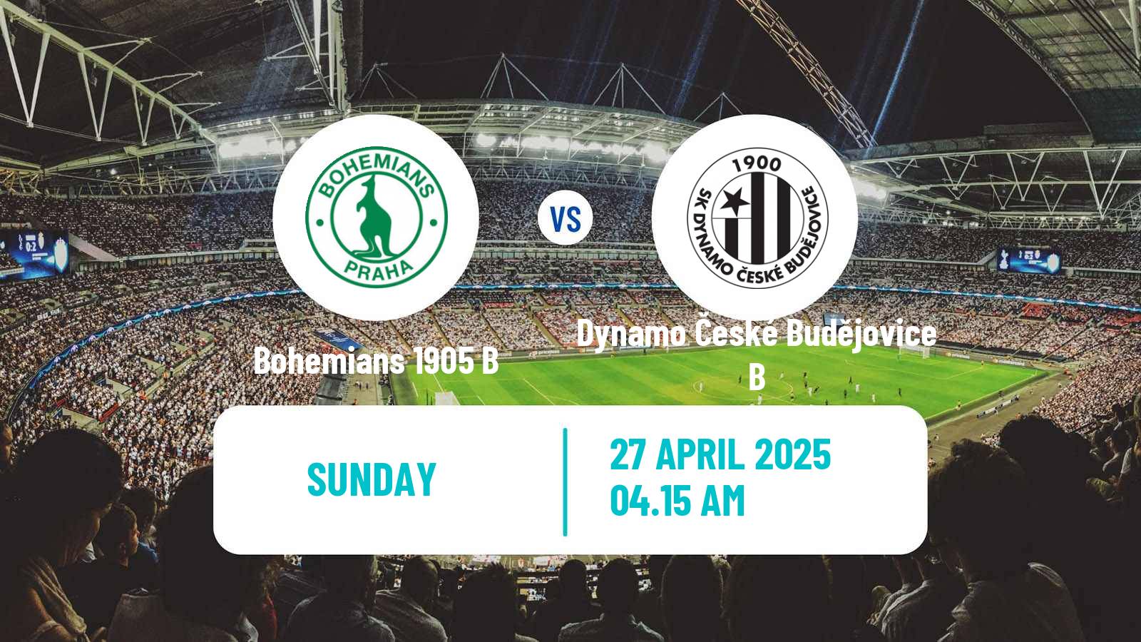Soccer Czech CFL Group A Bohemians 1905 B - Dynamo České Budějovice B