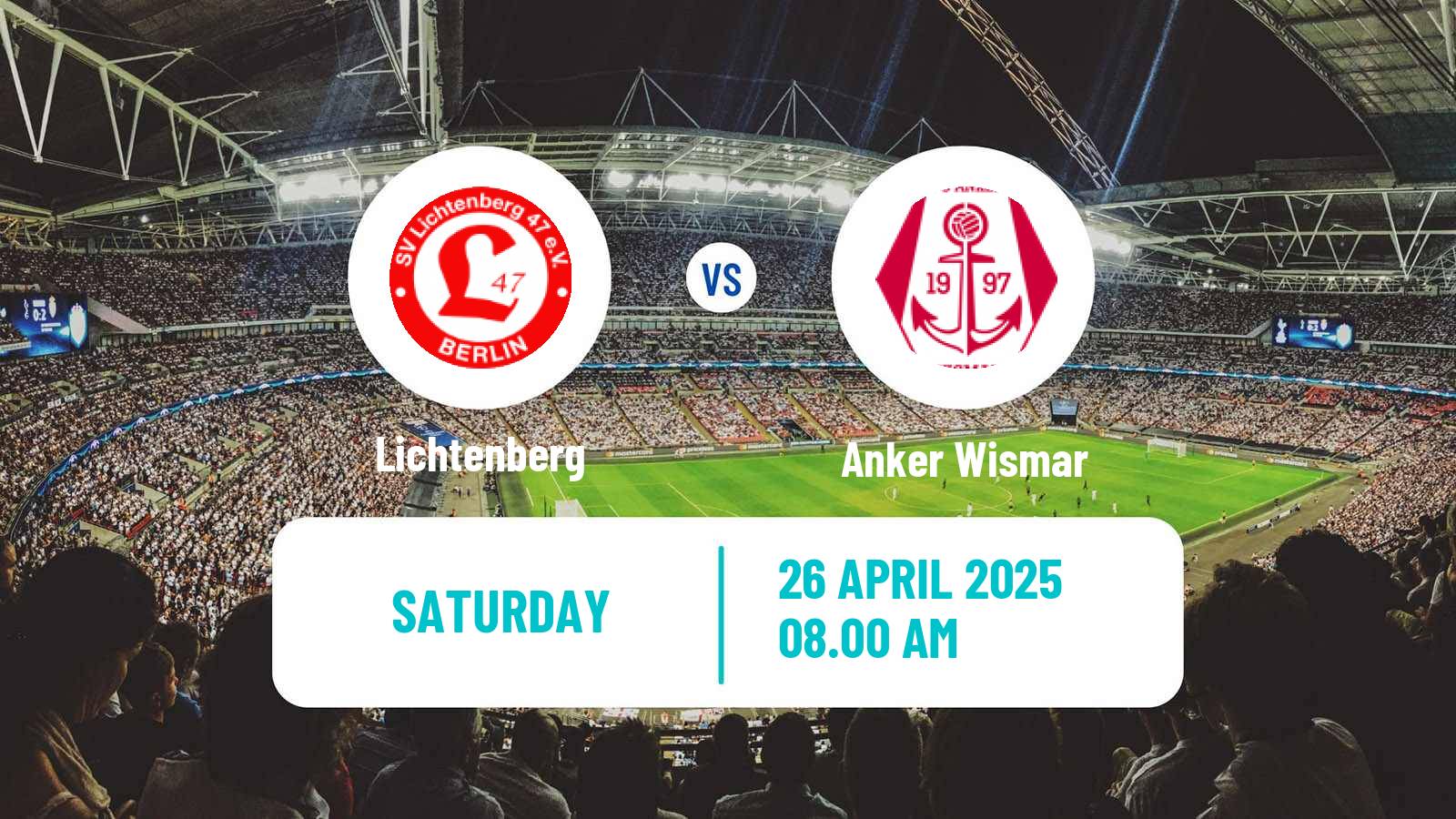 Soccer German Oberliga NOFV-Nord Lichtenberg - Anker Wismar