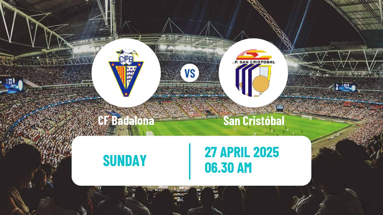 Soccer Spanish Tercera RFEF - Group 5 Badalona - San Cristóbal