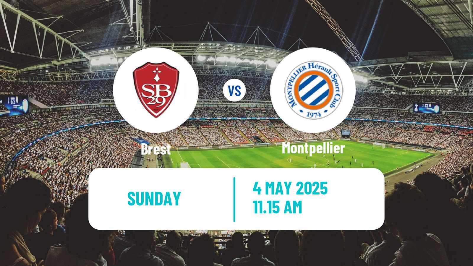 Soccer French Ligue 1 Brest - Montpellier