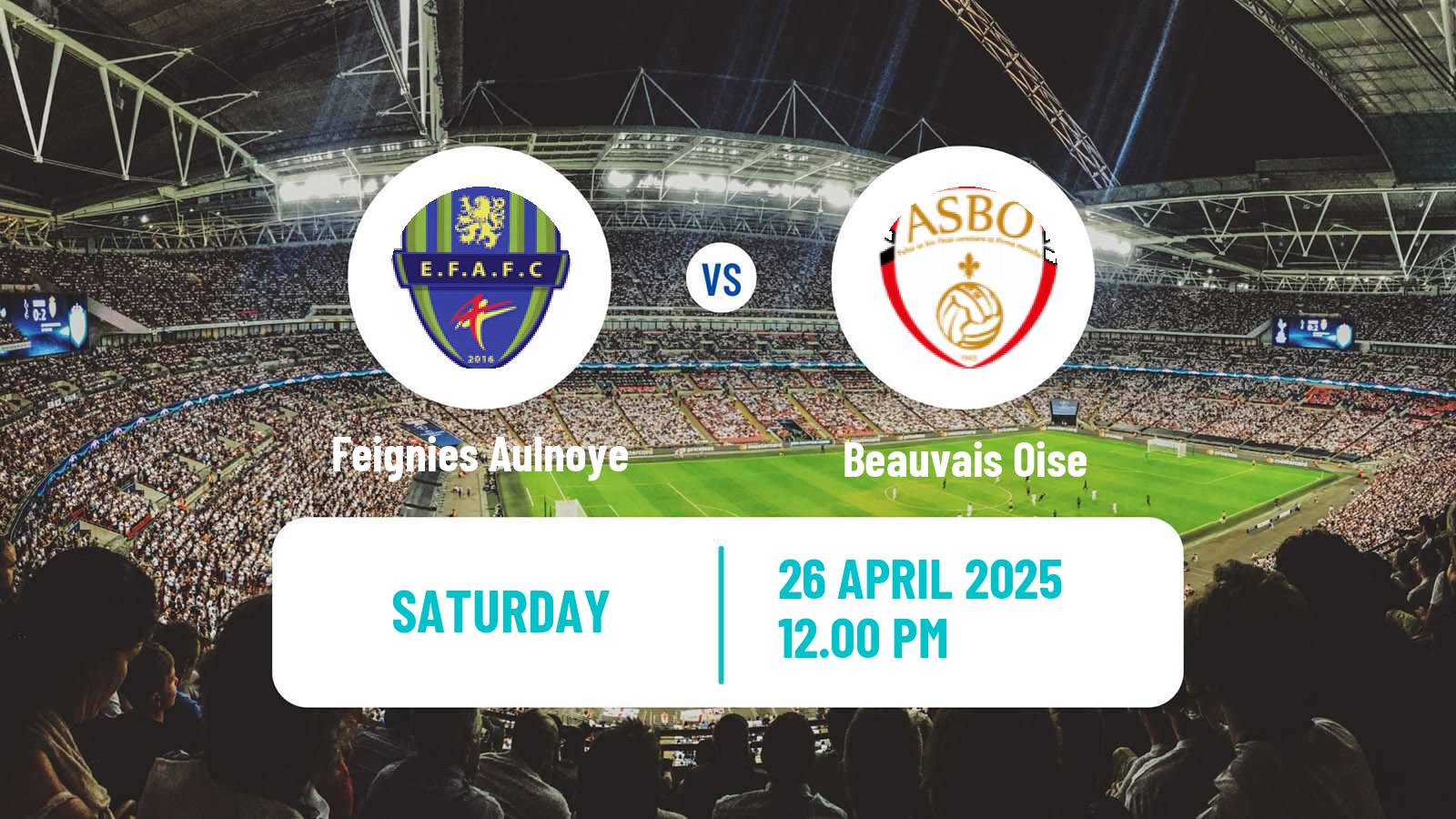 Soccer French National 2 - Group C Feignies Aulnoye - Beauvais Oise
