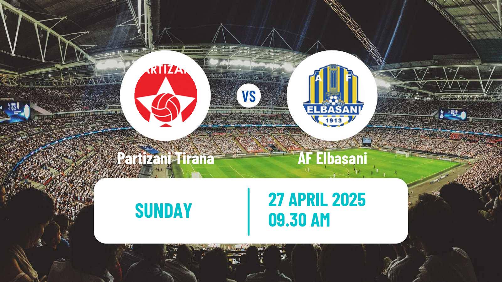 Soccer Albanian Super League Partizani Tirana - AF Elbasani