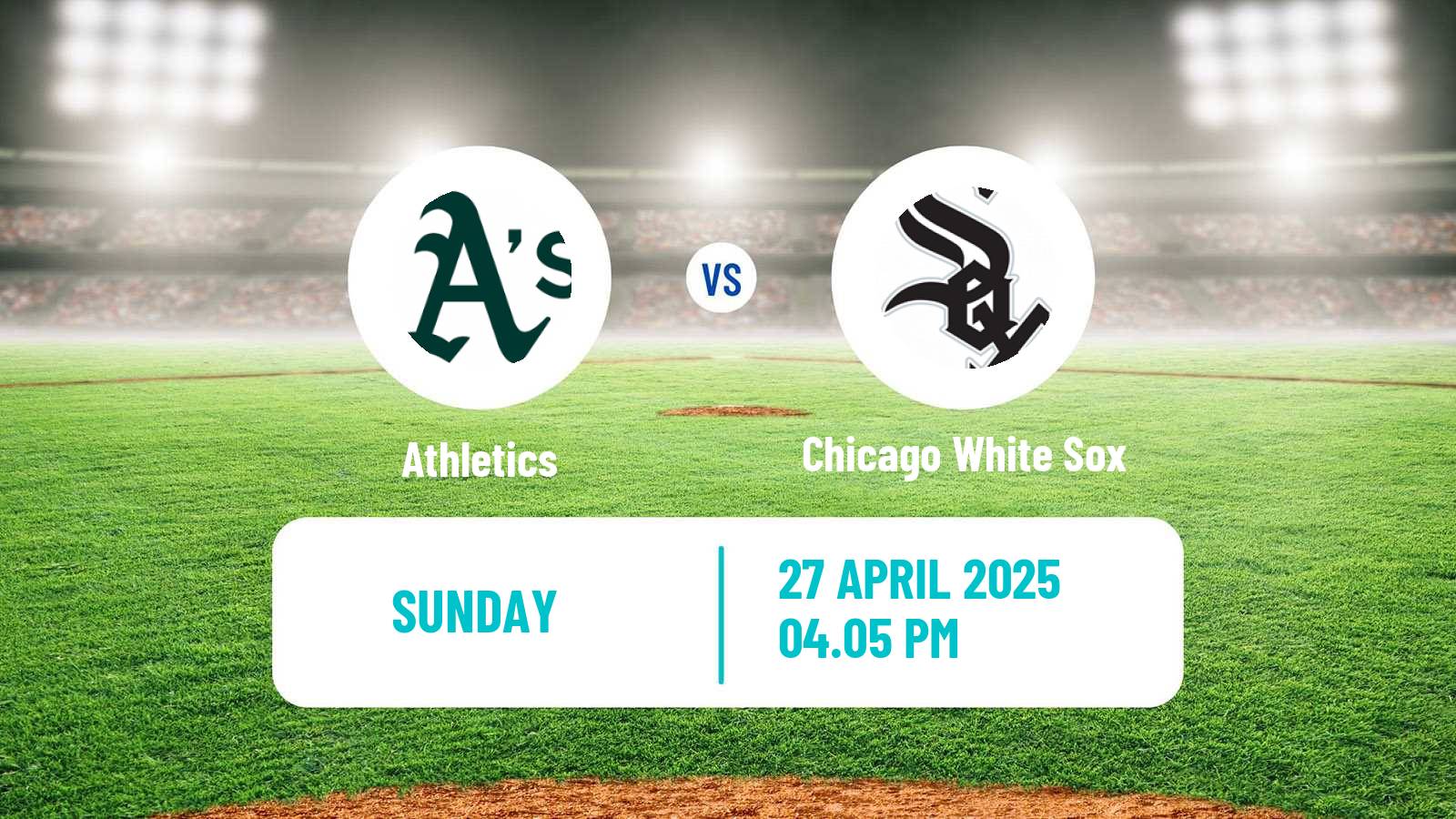 Baseball MLB Athletics - Chicago White Sox