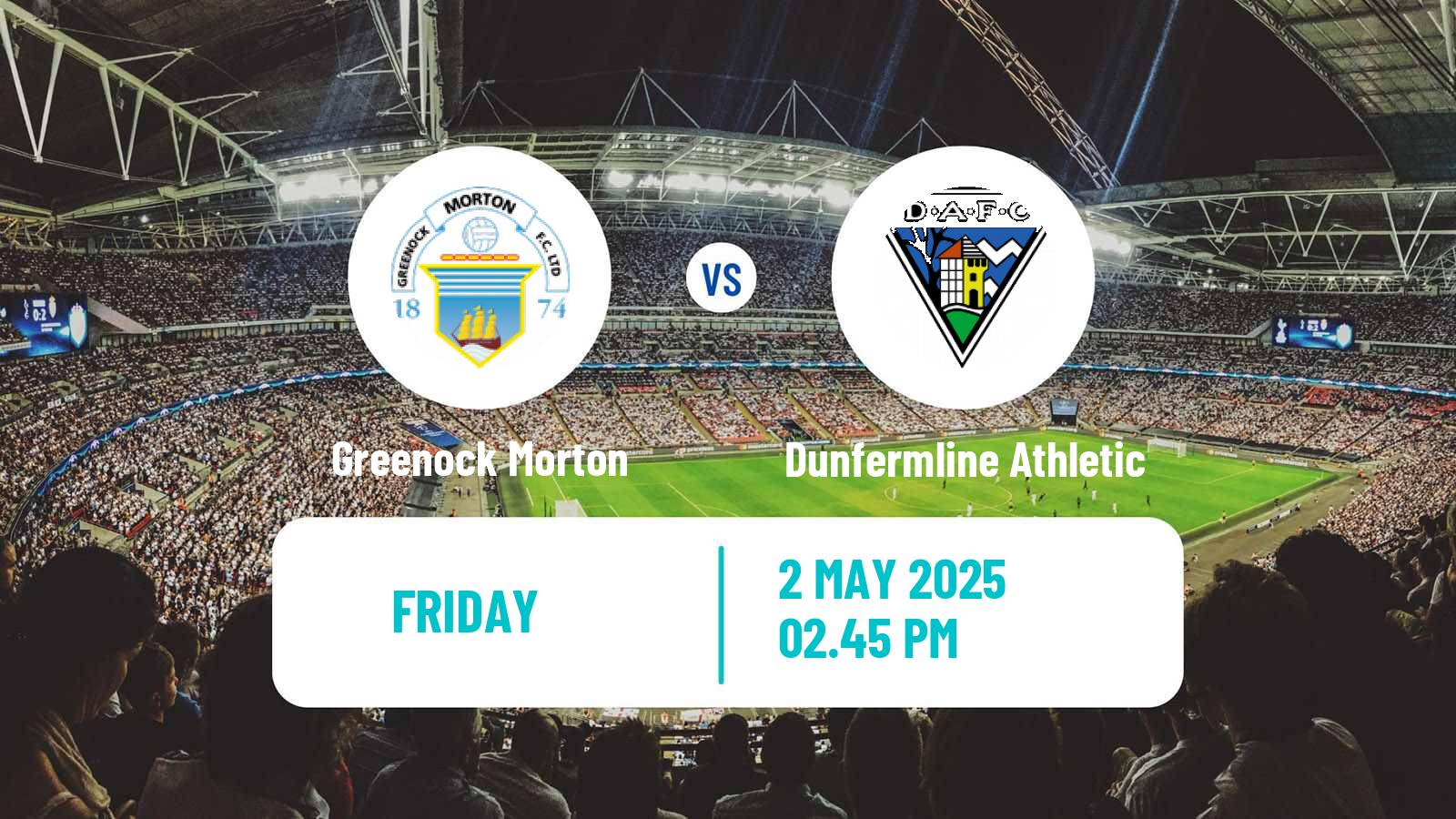 Soccer Scottish Football Championship Greenock Morton - Dunfermline Athletic