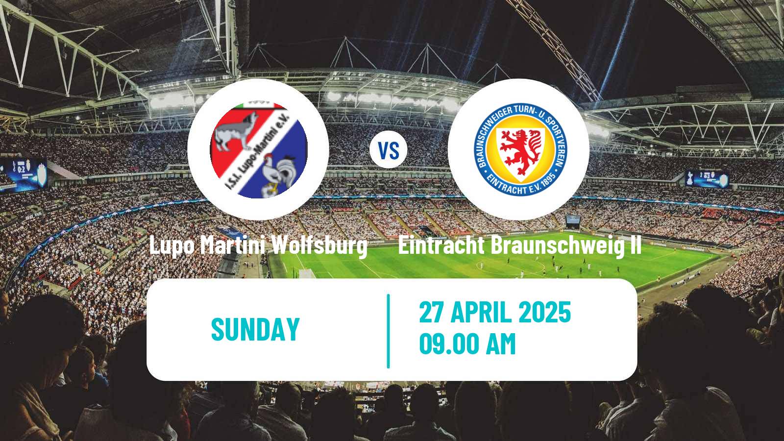 Soccer German Oberliga Niedersachsen Lupo Martini Wolfsburg - Eintracht Braunschweig II