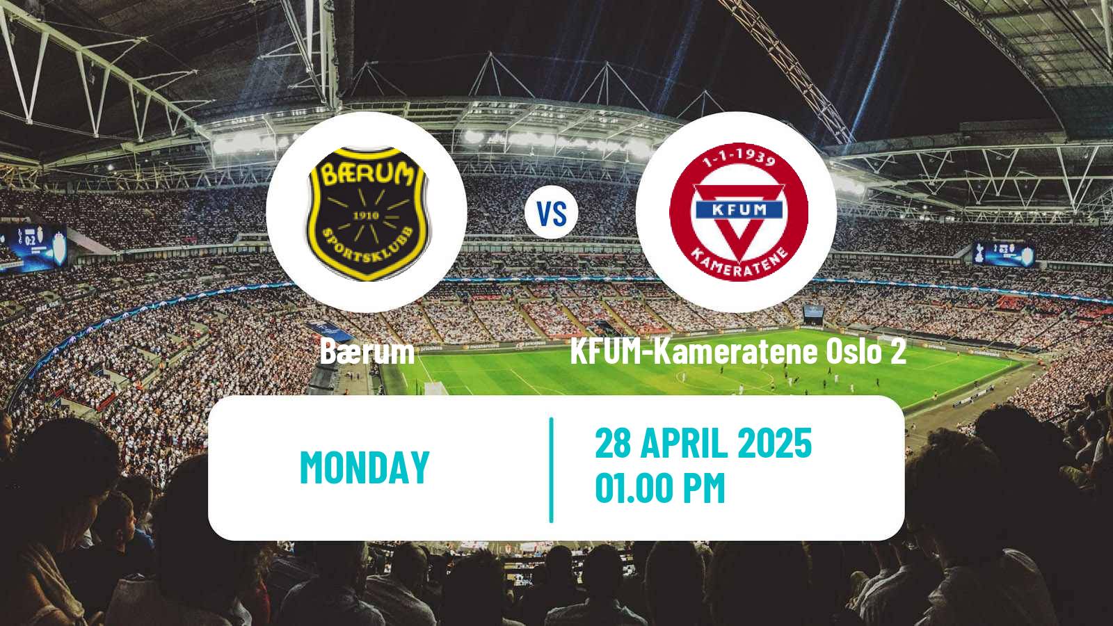 Football Norwegian Division 3 - Group 1 Bærum - KFUM-Kameratene Oslo 2