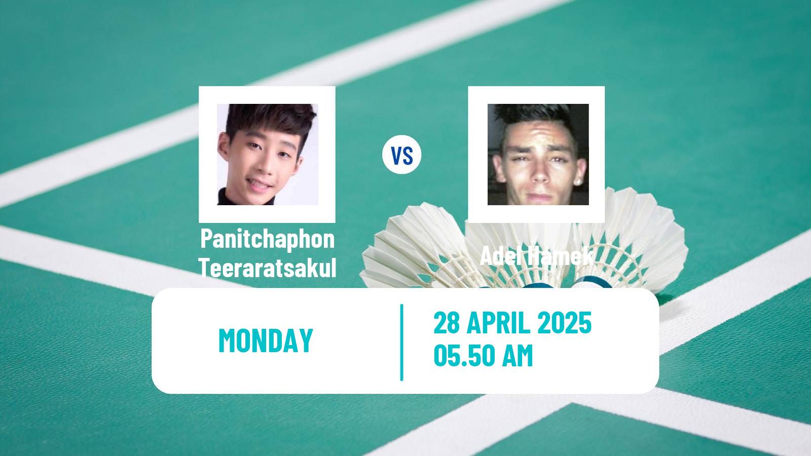 Badminton BWF Sudirman Cup Men Panitchaphon Teeraratsakul - Adel Hamek