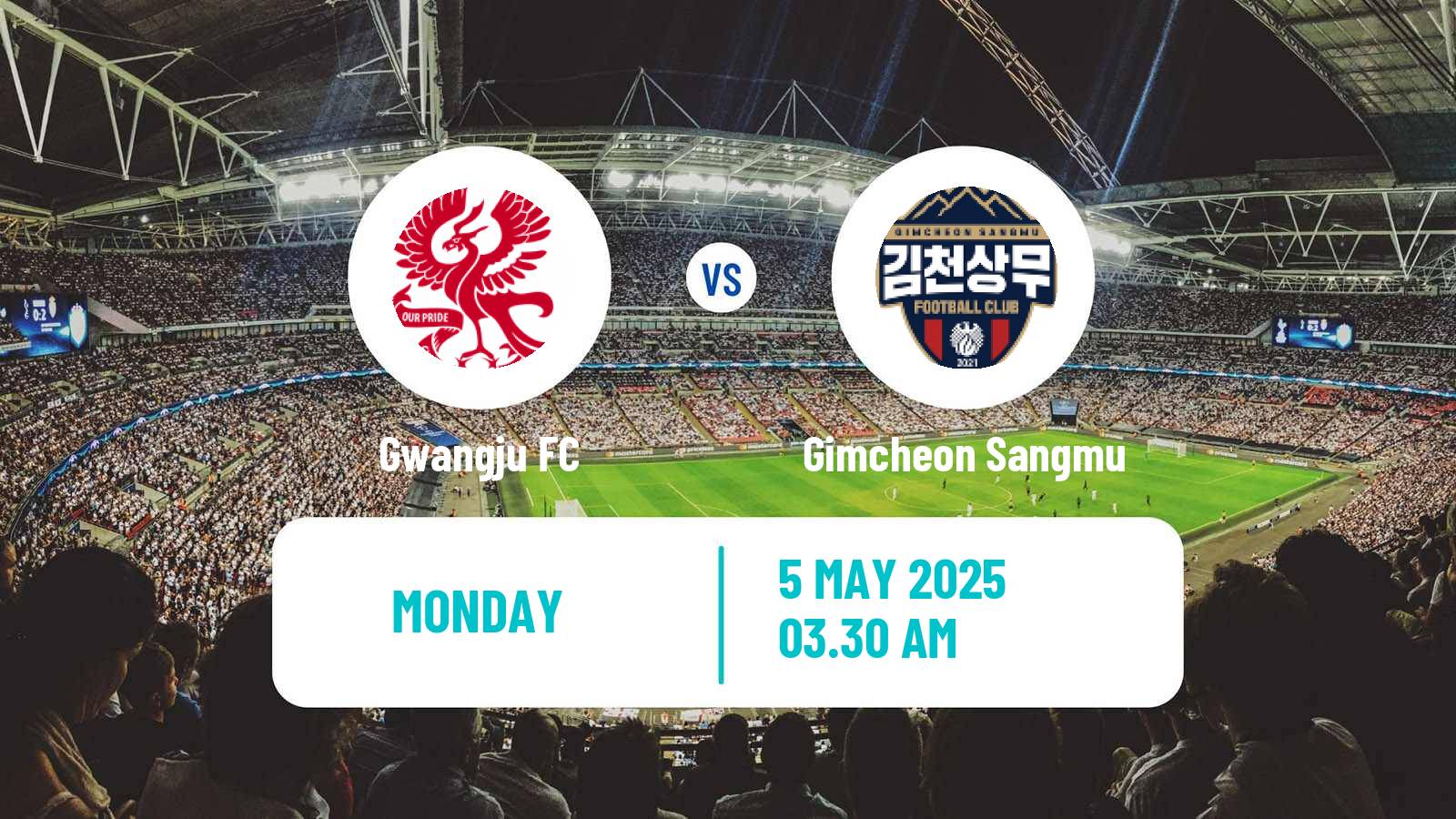 Soccer South Korean K-League 1 Gwangju - Gimcheon Sangmu