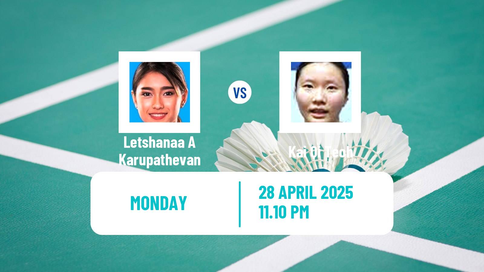 Badminton BWF Sudirman Cup Women Letshanaa A Karupathevan - Kai Qi Teoh