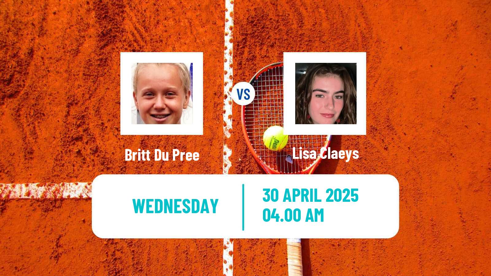 Tennis ITF W15 Oegstgeest Women Britt Du Pree - Lisa Claeys