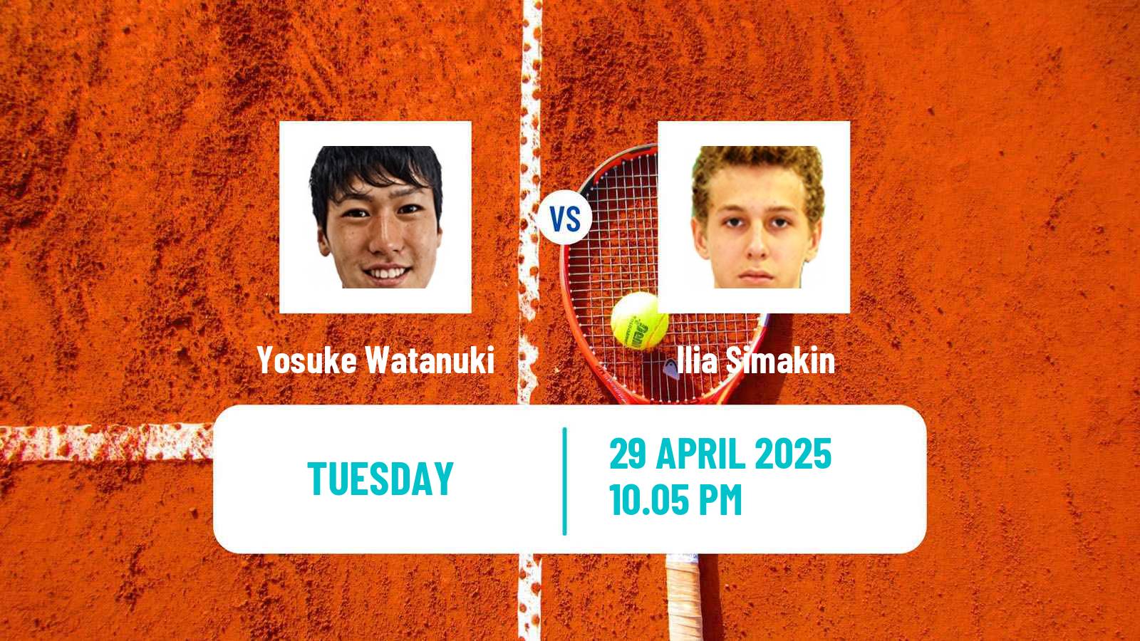 Tennis Guangzhou Challenger Men Yosuke Watanuki - Ilia Simakin