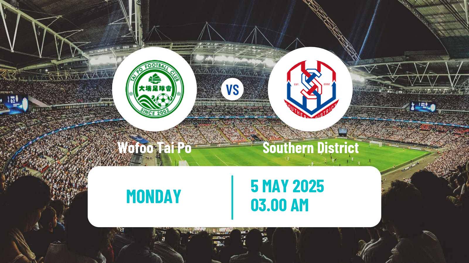 Soccer Hong Kong Premier League Wofoo Tai Po - Southern District