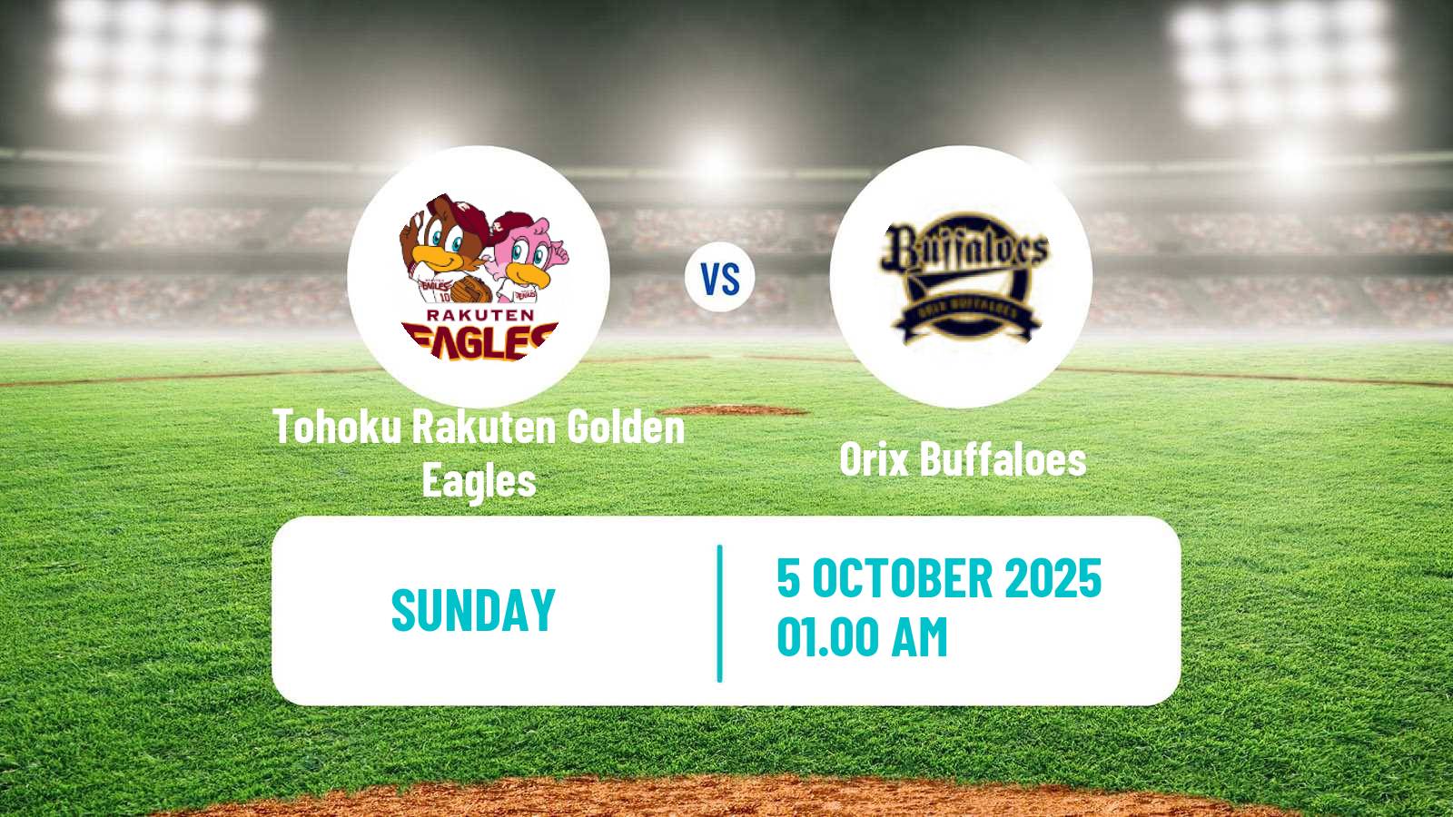 Baseball NPB Tohoku Rakuten Golden Eagles - Orix Buffaloes