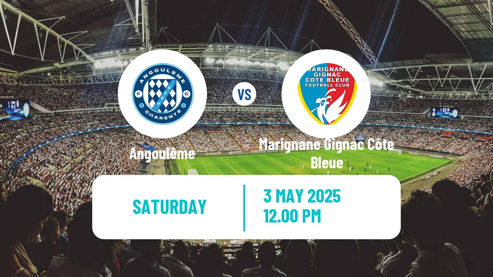 Football French National 2 - Group A Angoulême - Marignane Gignac Côte Bleue