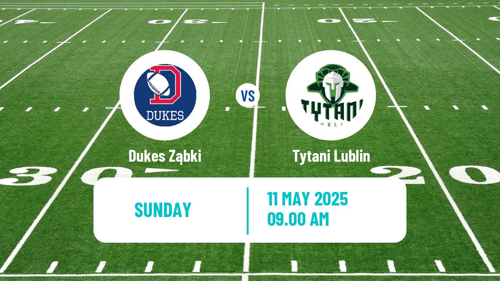 American football Polish PFL 1 Dukes Ząbki - Tytani Lublin