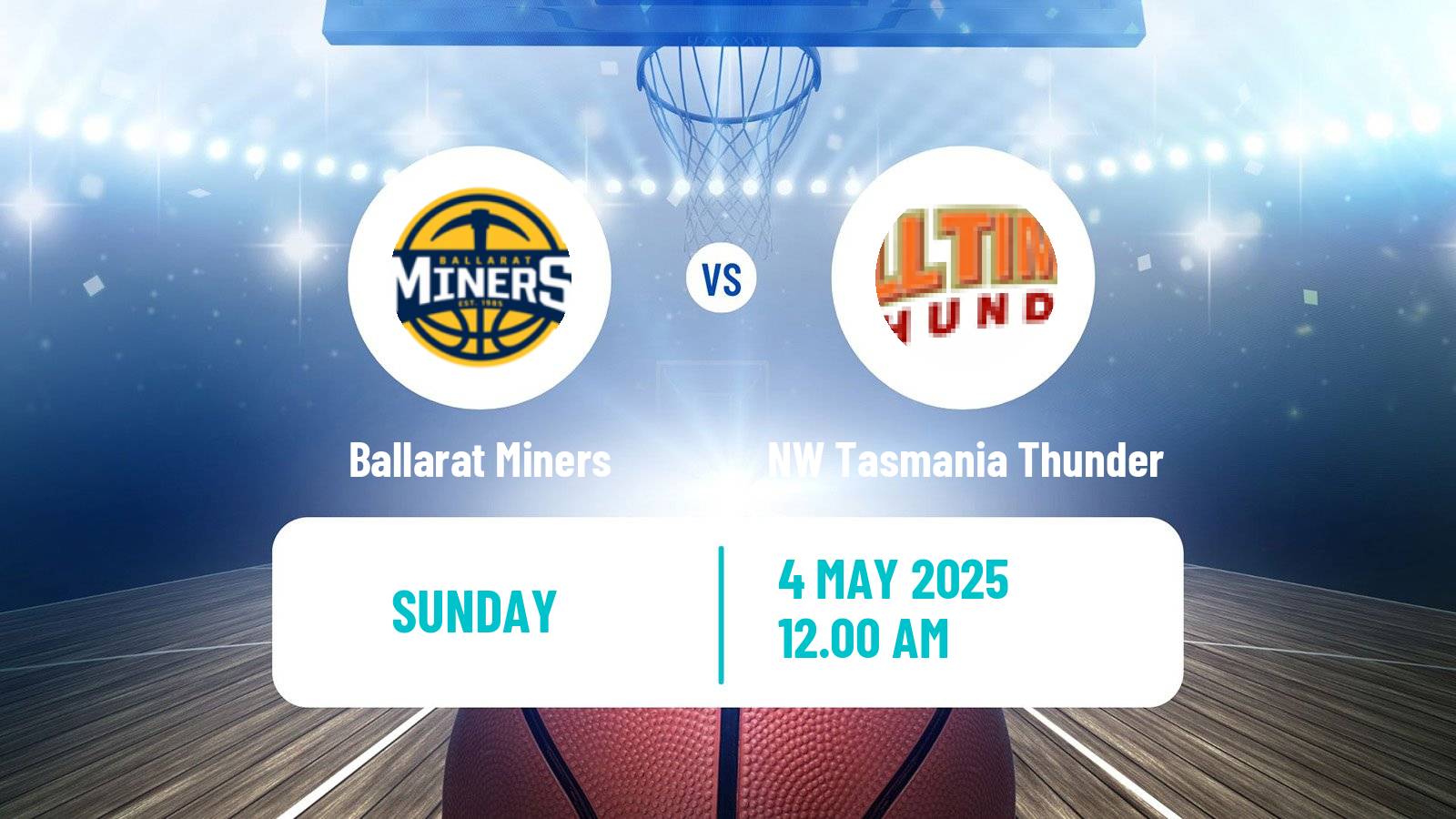 Basketball Australian NBL1 South Ballarat Miners - NW Tasmania Thunder