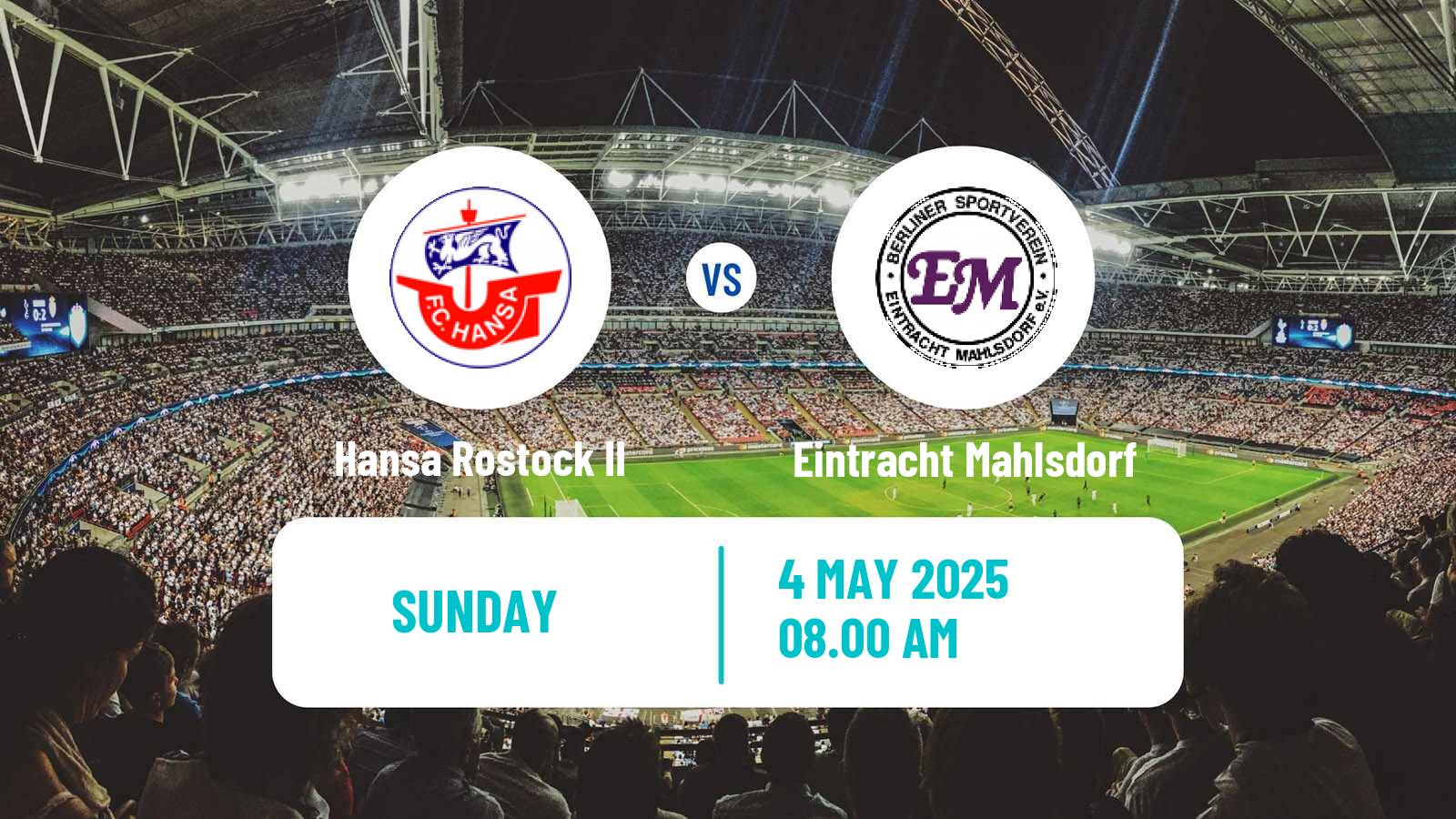 Soccer German Oberliga NOFV-Nord Hansa Rostock II - Eintracht Mahlsdorf