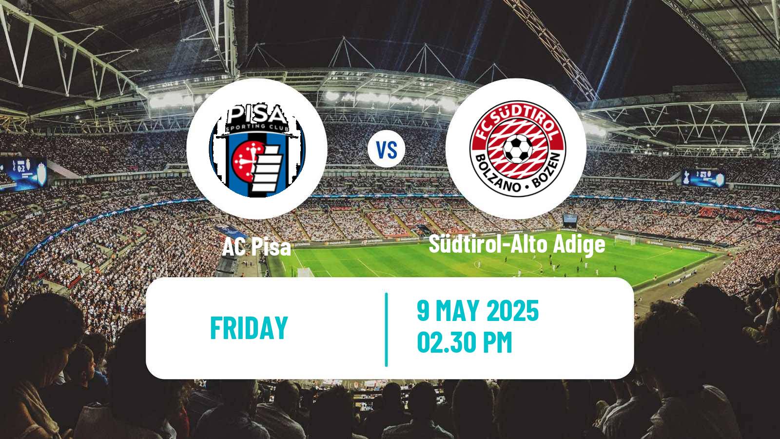 Football Italian Serie B Pisa - Südtirol-Alto Adige