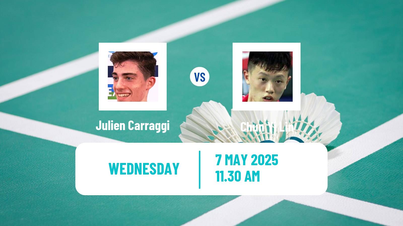Badminton BWF World Tour Taipei Open Men Julien Carraggi - Chun Yi Lin