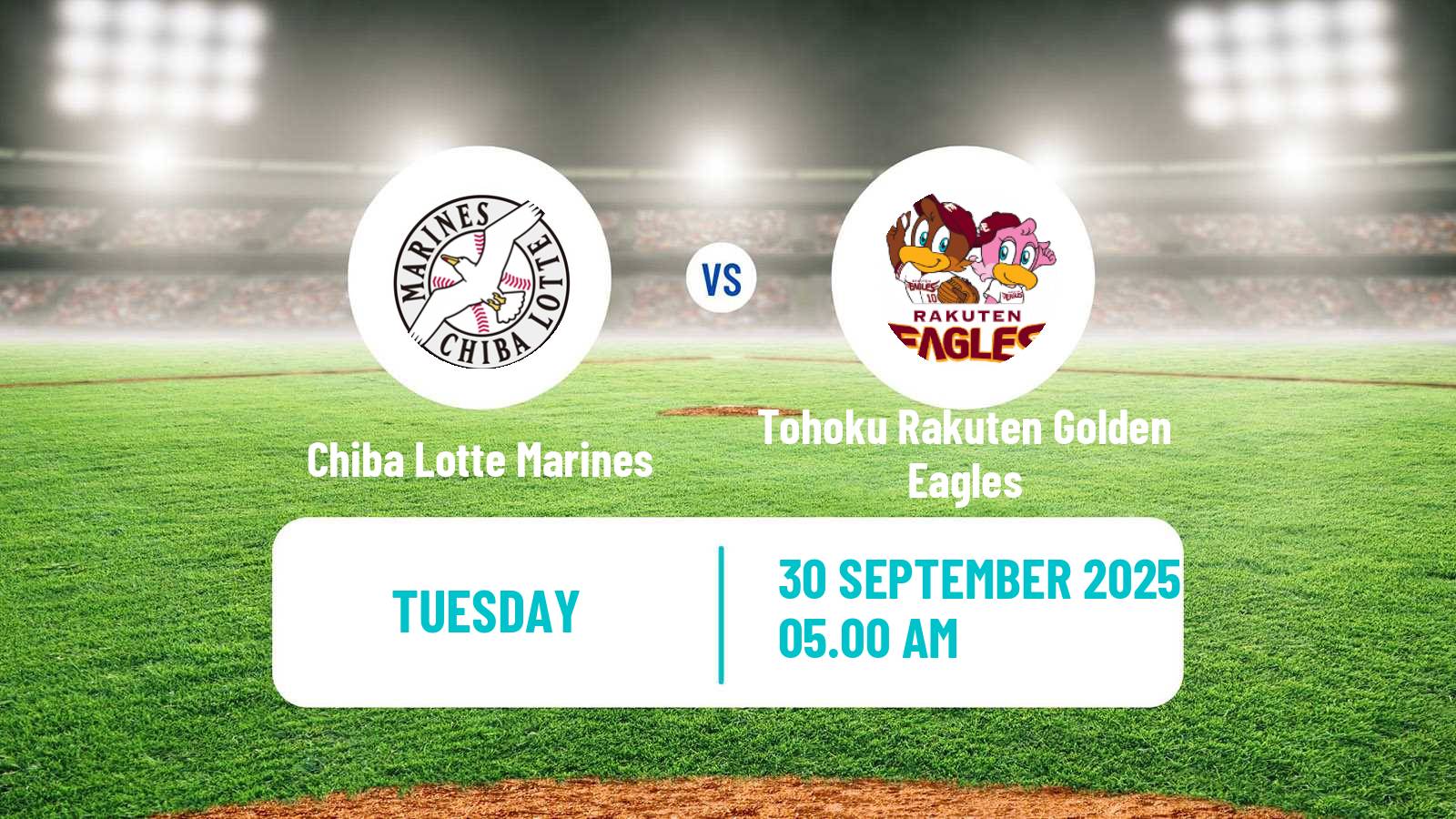 Baseball NPB Chiba Lotte Marines - Tohoku Rakuten Golden Eagles