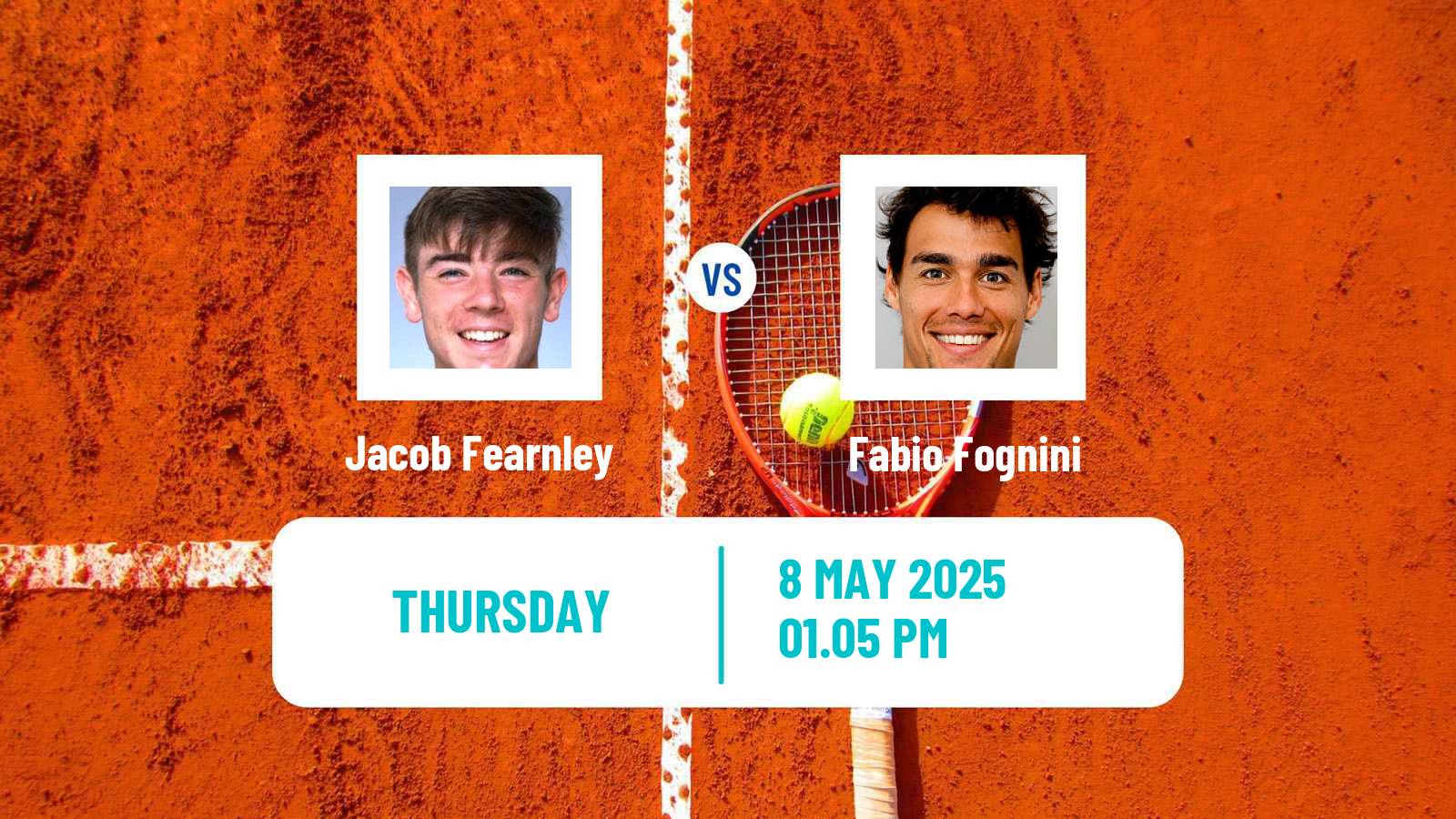 Tennis ATP Roma Jacob Fearnley - Fabio Fognini