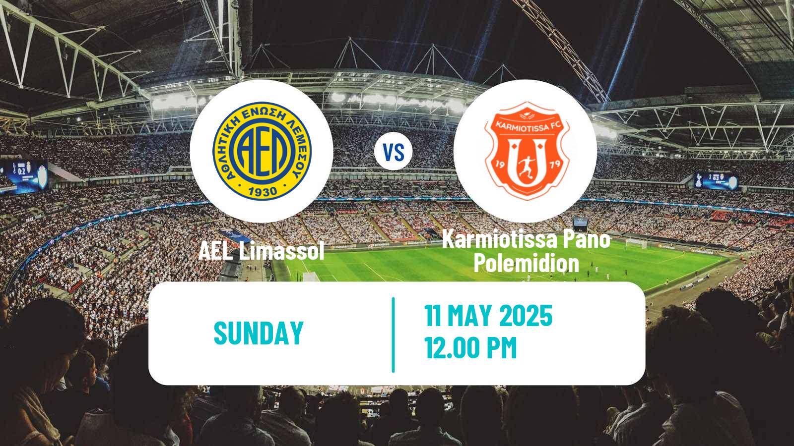 Soccer Cypriot First Division AEL Limassol - Karmiotissa Pano Polemidion