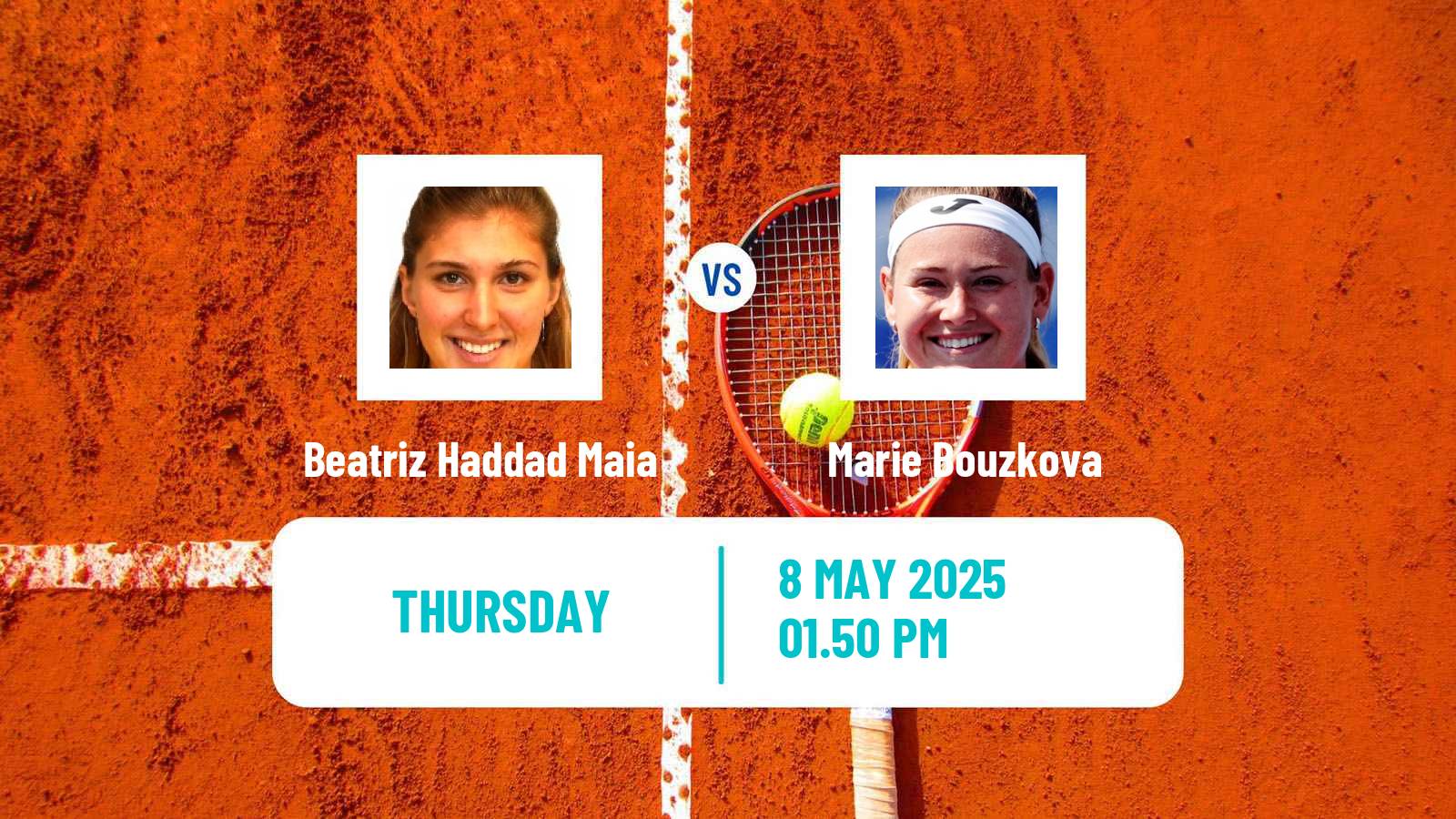 Tennis WTA Roma Beatriz Haddad Maia - Marie Bouzkova