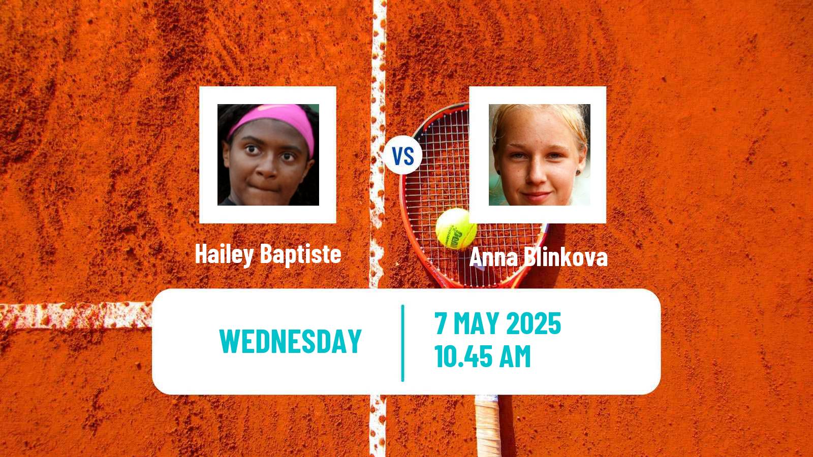 Tennis WTA Roma Hailey Baptiste - Anna Blinkova