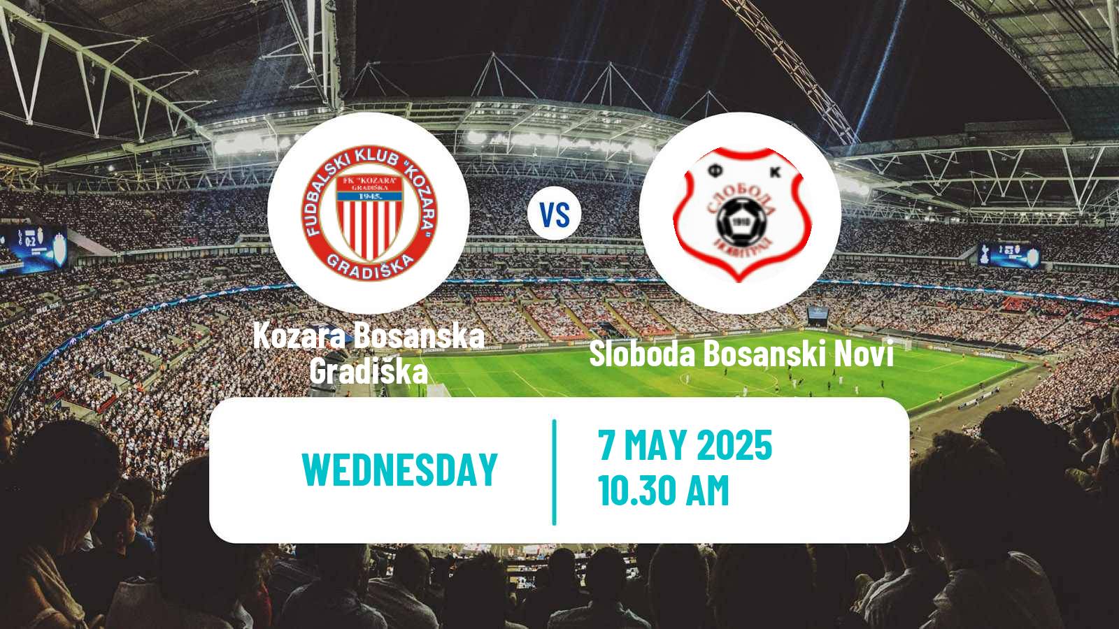 Soccer Bosnian Prva Liga RS Kozara Bosanska Gradiška - Sloboda Bosanski Novi