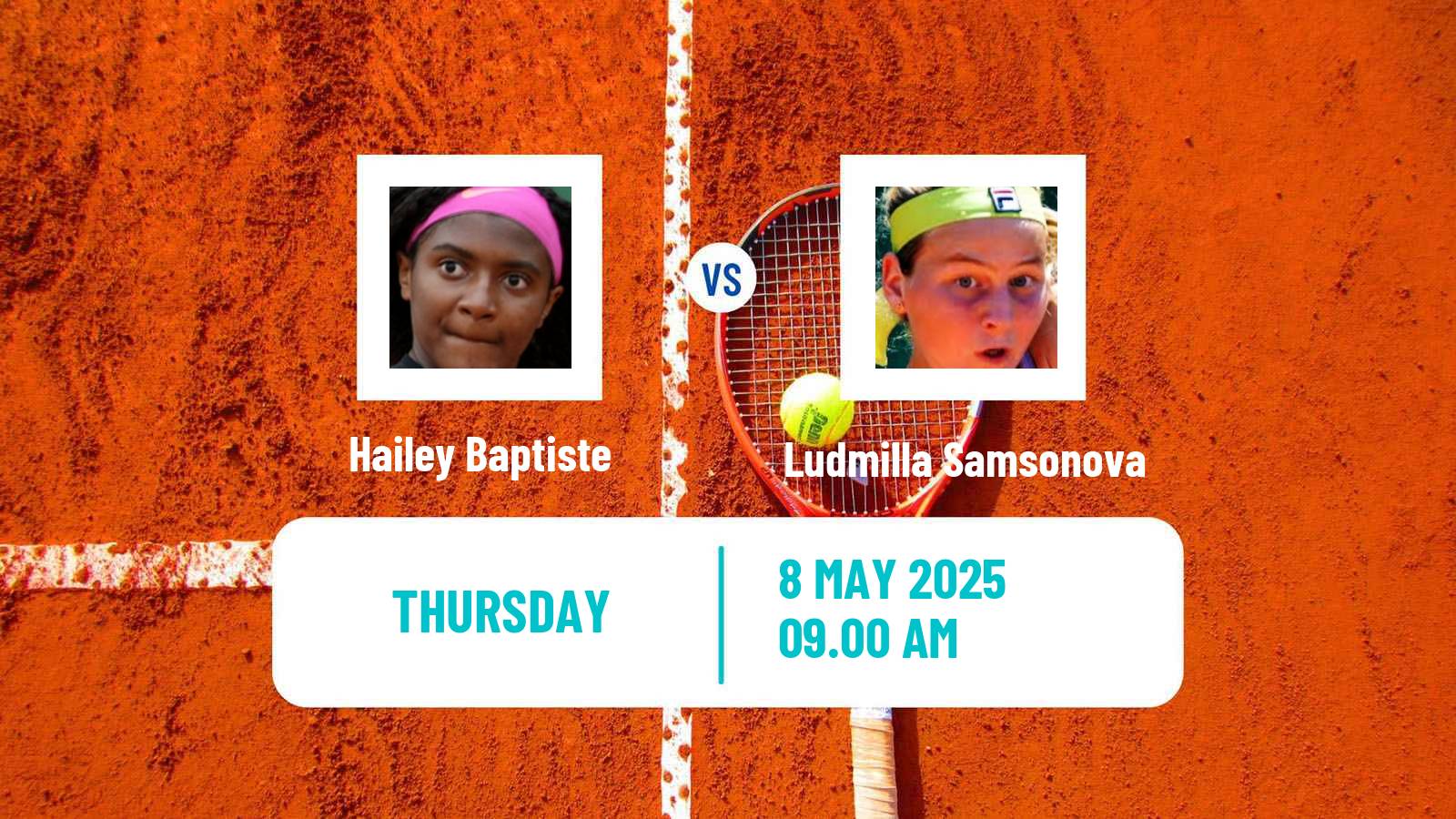 Tennis WTA Roma Hailey Baptiste - Ludmilla Samsonova