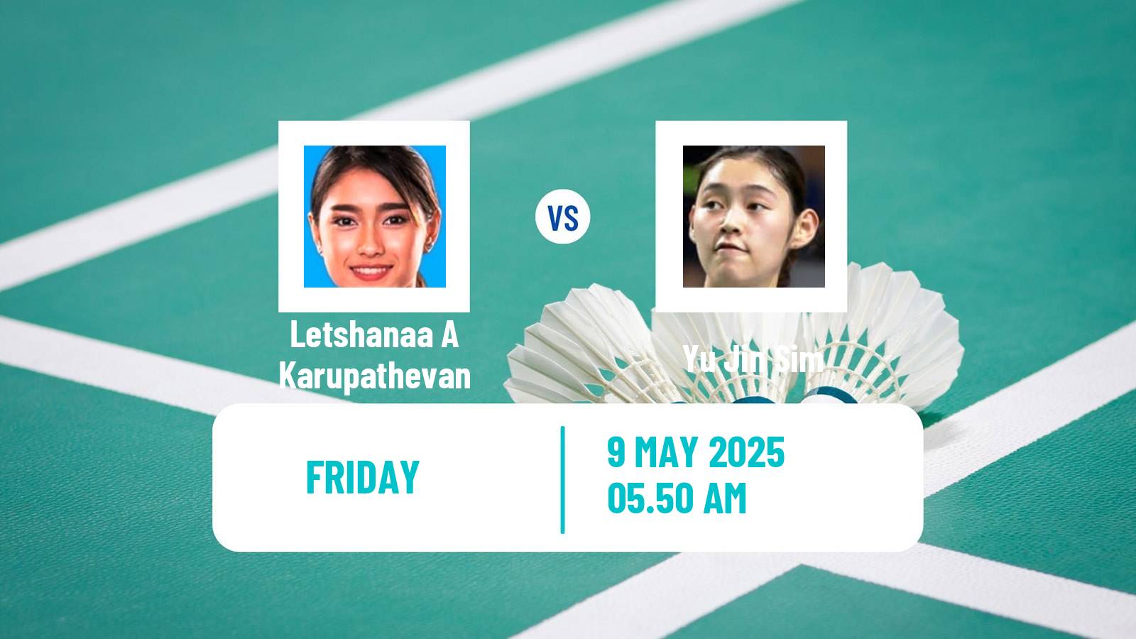 Badminton BWF World Tour Taipei Open Women Letshanaa A Karupathevan - Yu Jin Sim