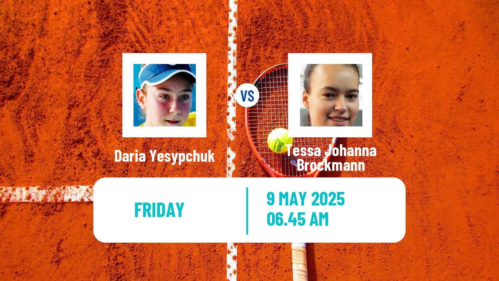 Tennis ITF W15 Kalmar Women Daria Yesypchuk - Tessa Johanna Brockmann