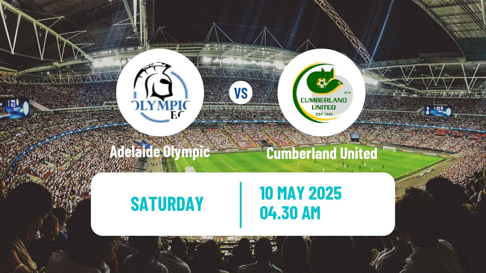 Soccer Australian SA State League Adelaide Olympic - Cumberland United