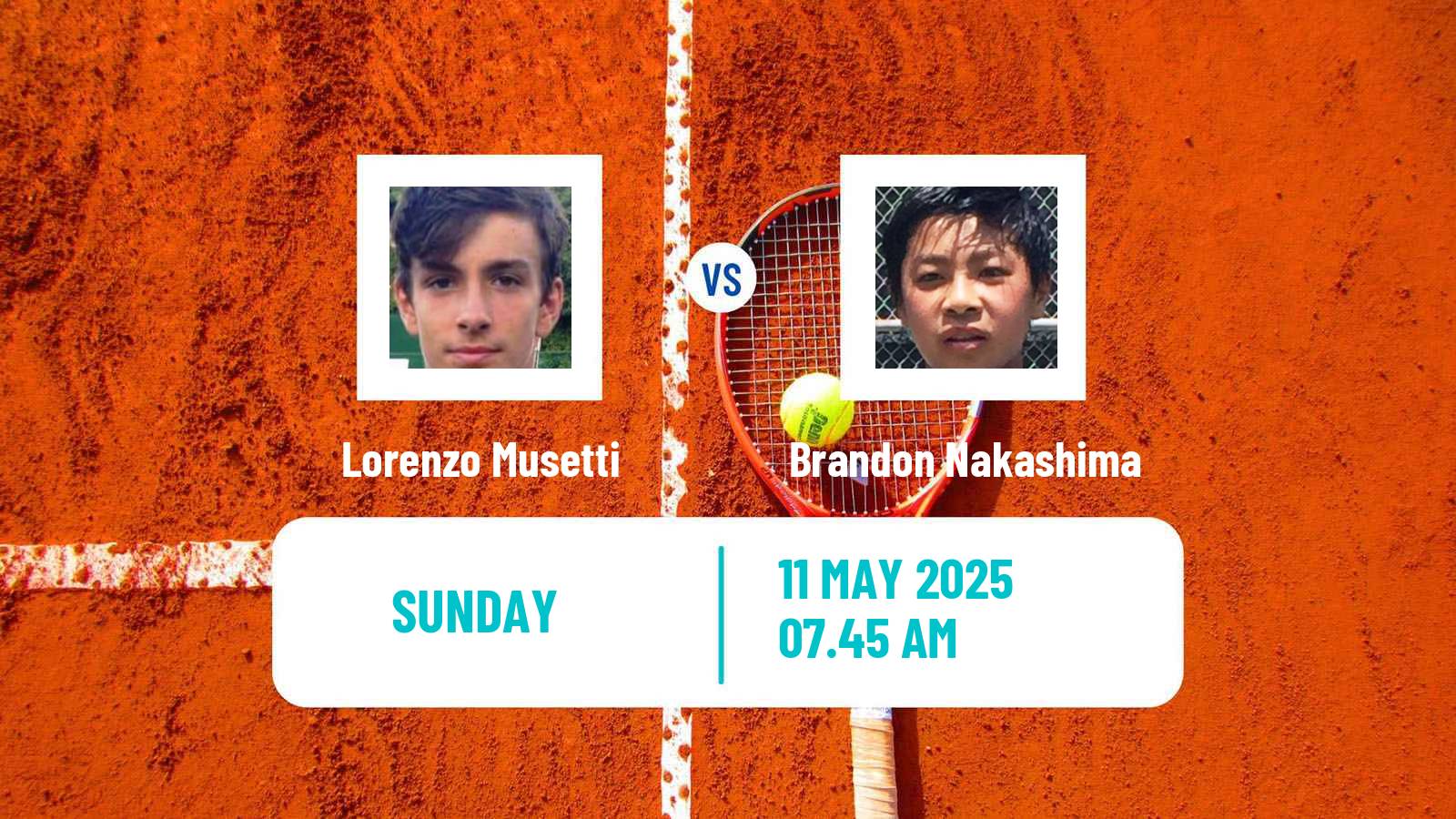 Tennis ATP Roma Lorenzo Musetti - Brandon Nakashima