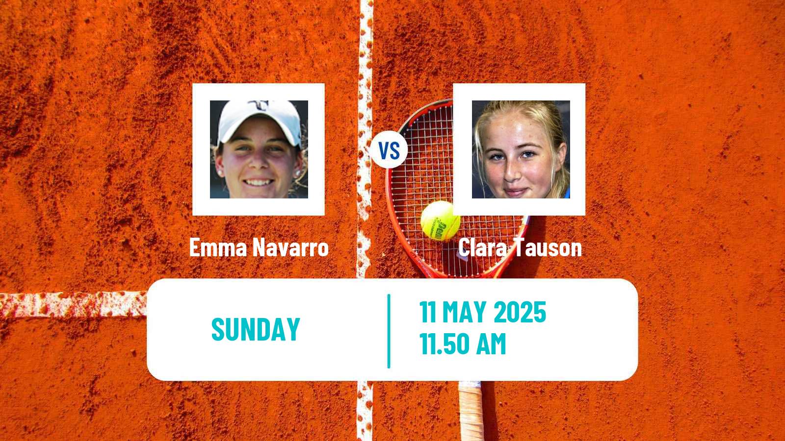 Tennis WTA Roma Emma Navarro - Clara Tauson