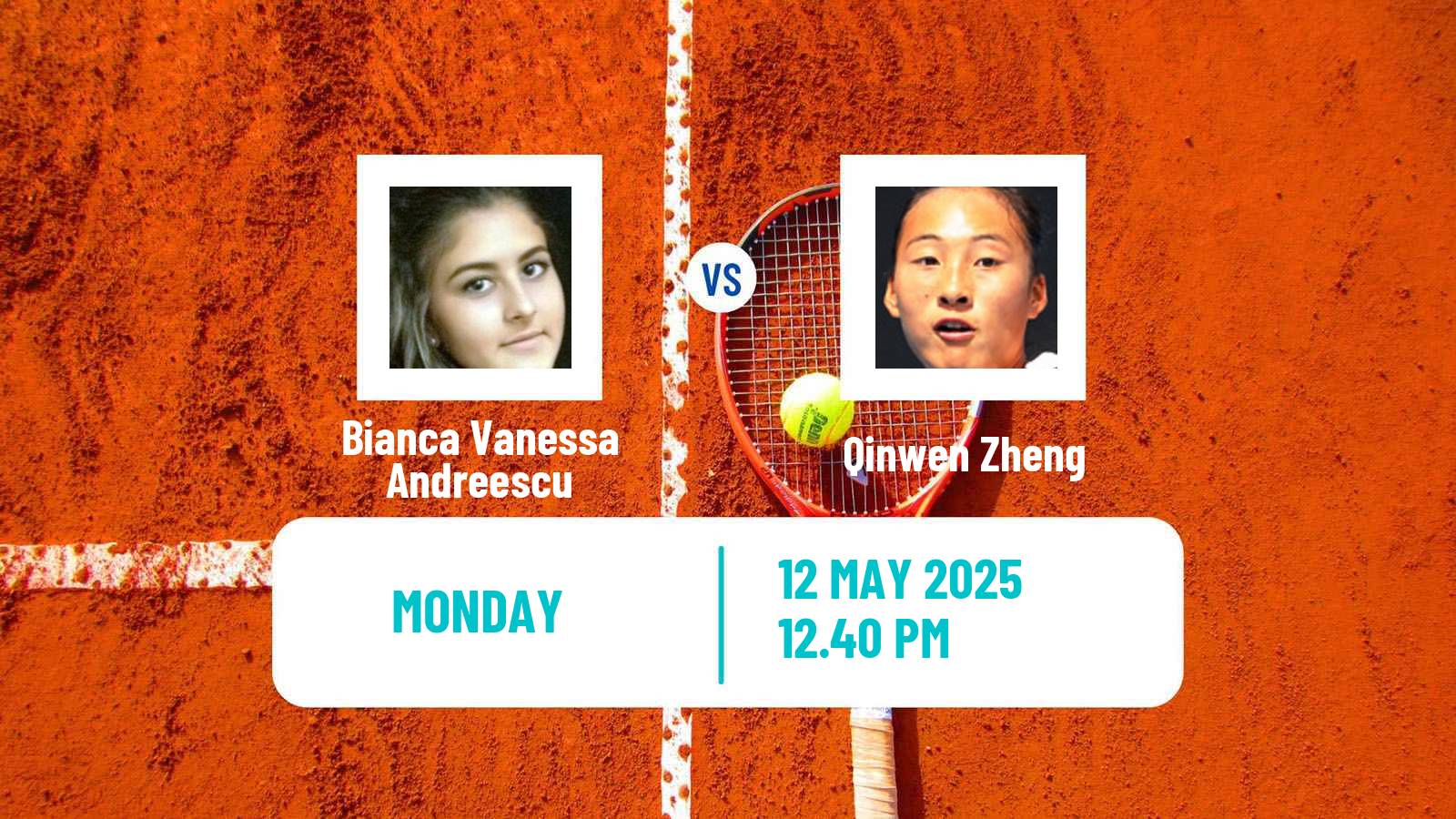 Tennis WTA Roma Bianca Vanessa Andreescu - Qinwen Zheng