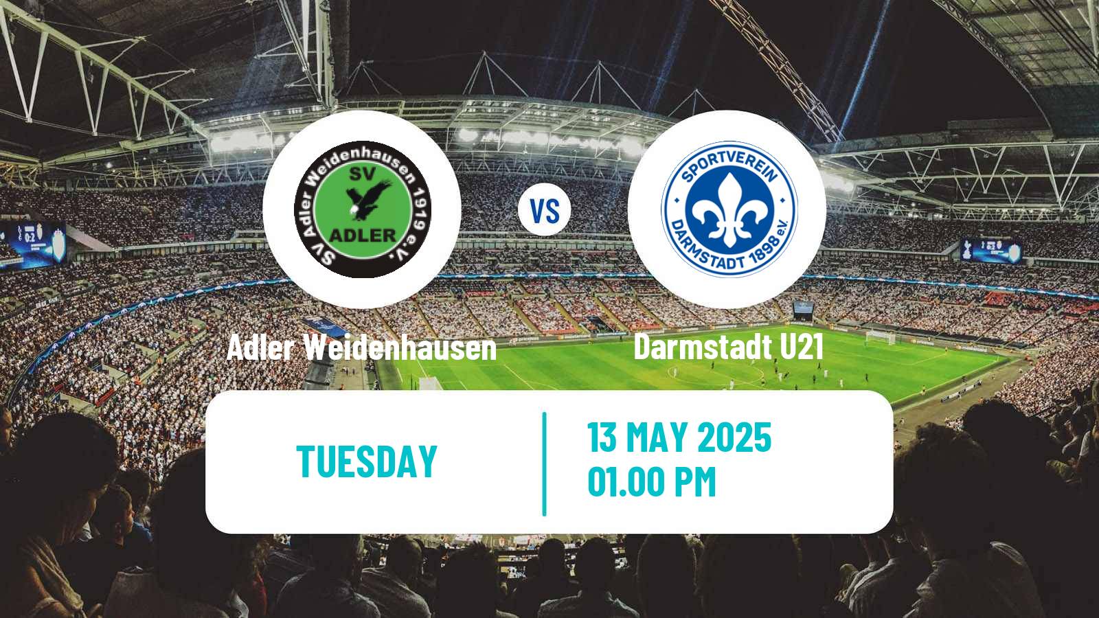 Soccer German Oberliga Hessen Adler Weidenhausen - Darmstadt U21