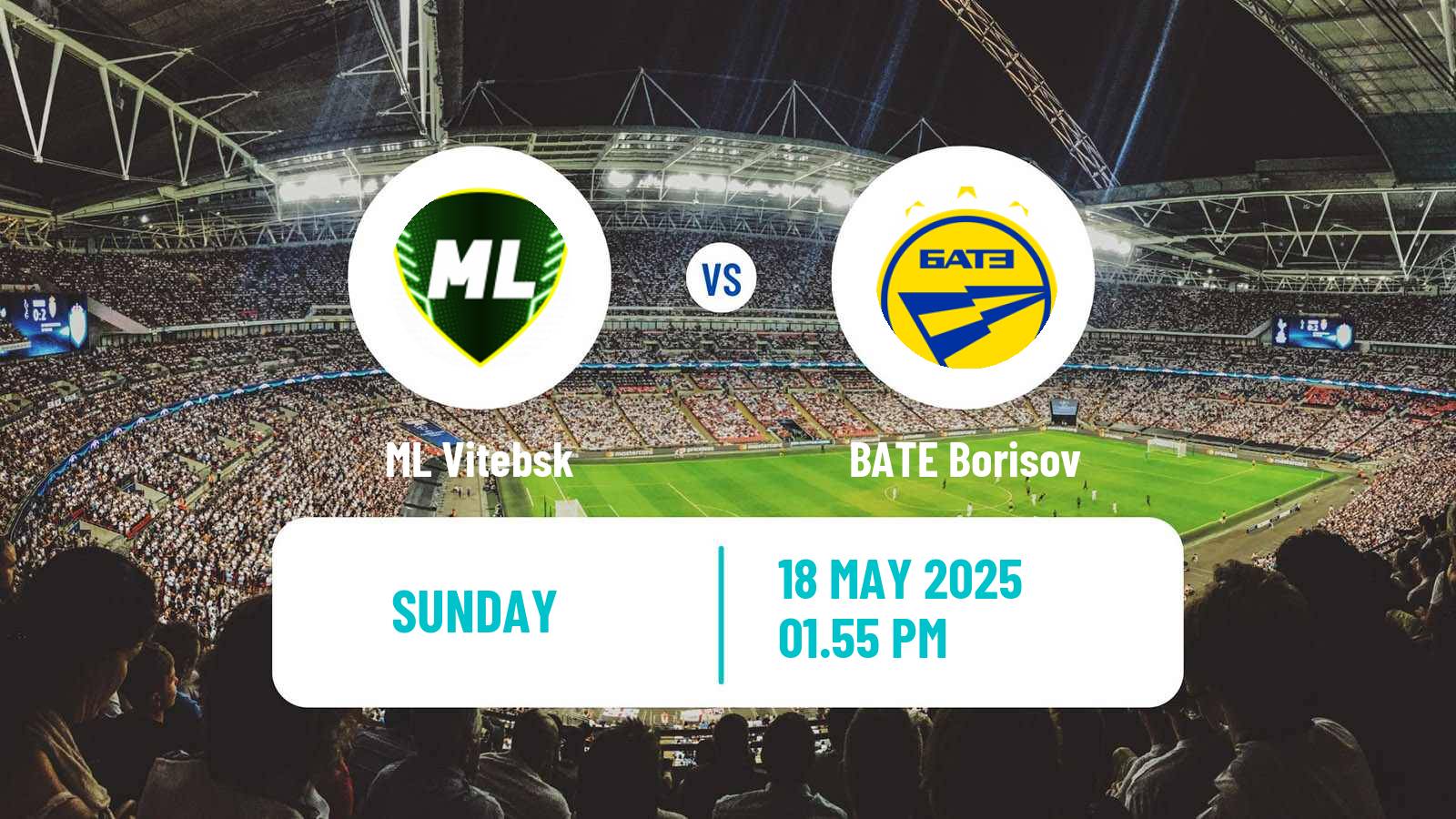 Soccer Belarusian Vysshaya Liga ML Vitebsk - BATE Borisov