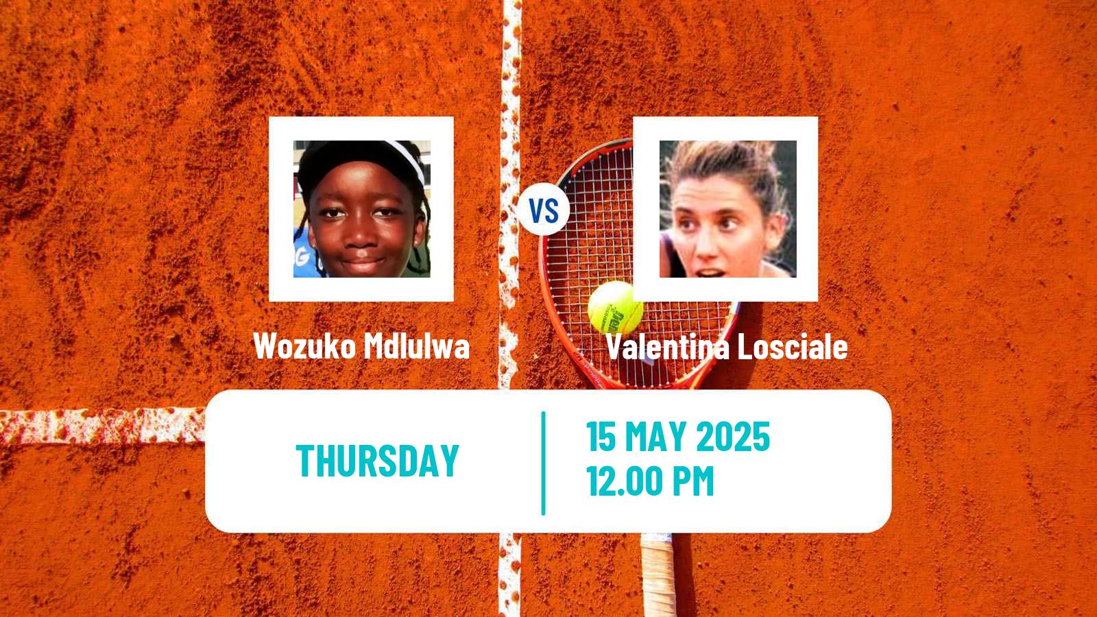 Tennis ITF W15 Monzon Women Wozuko Mdlulwa - Valentina Losciale