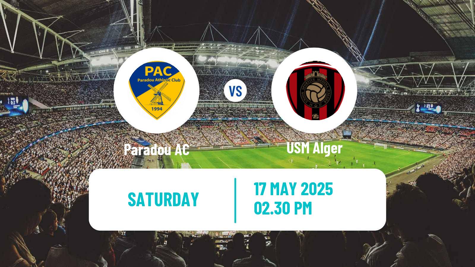 Soccer Algerian Ligue 1 Paradou - USM Alger