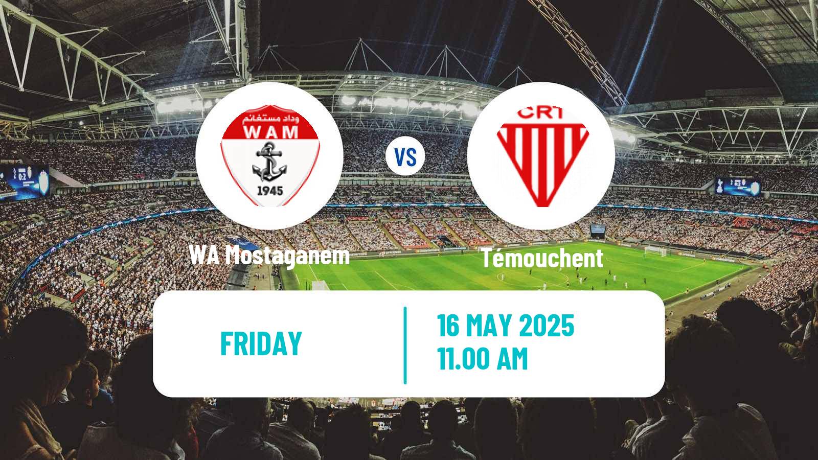 Soccer Algerian Ligue 2 WA Mostaganem - Témouchent