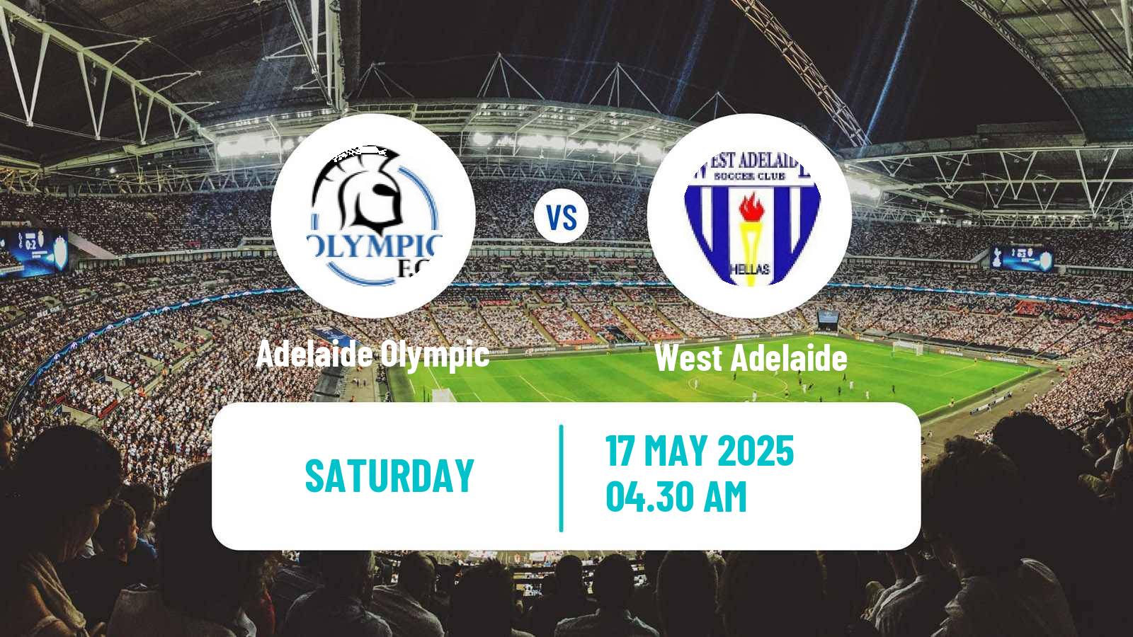 Soccer Australian SA State League Adelaide Olympic - West Adelaide