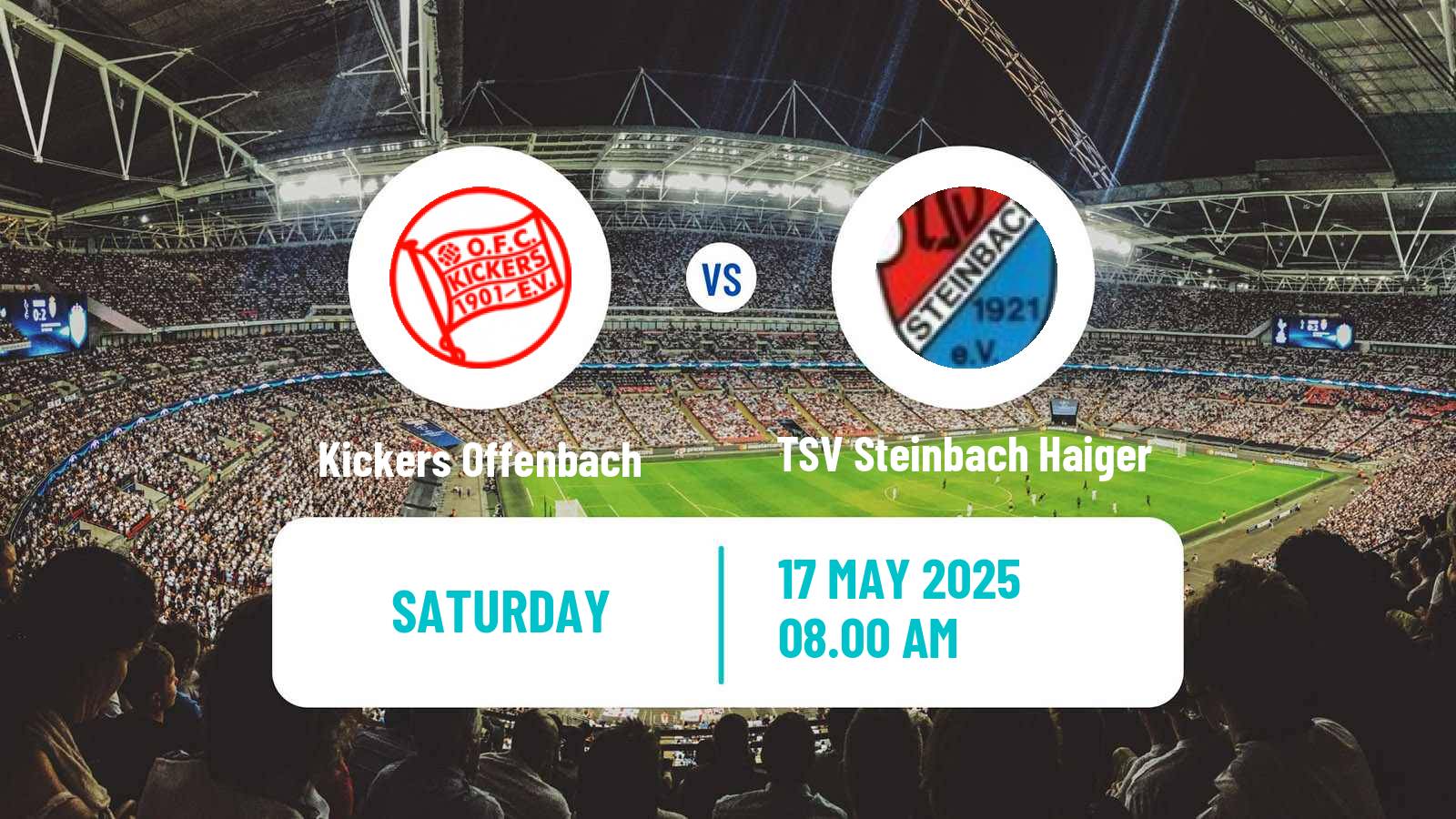 Soccer German Regionalliga Sudwest Kickers Offenbach - TSV Steinbach Haiger