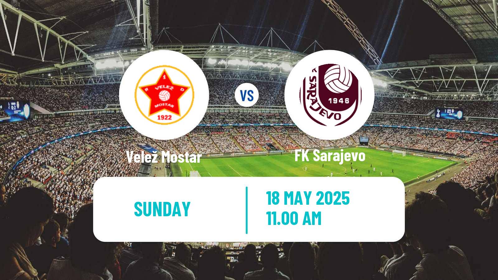 Soccer Bosnian Premier League Velež Mostar - Sarajevo